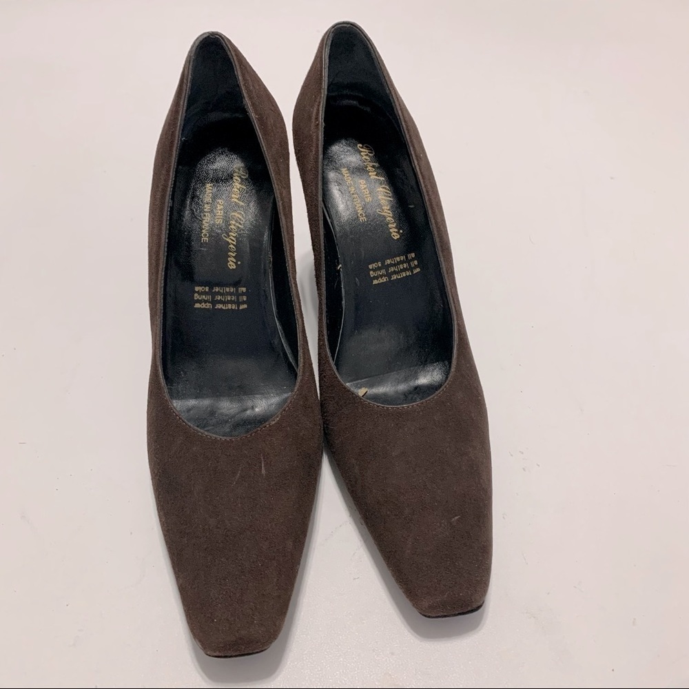 Robert Clergerie Brown Suede Pumps